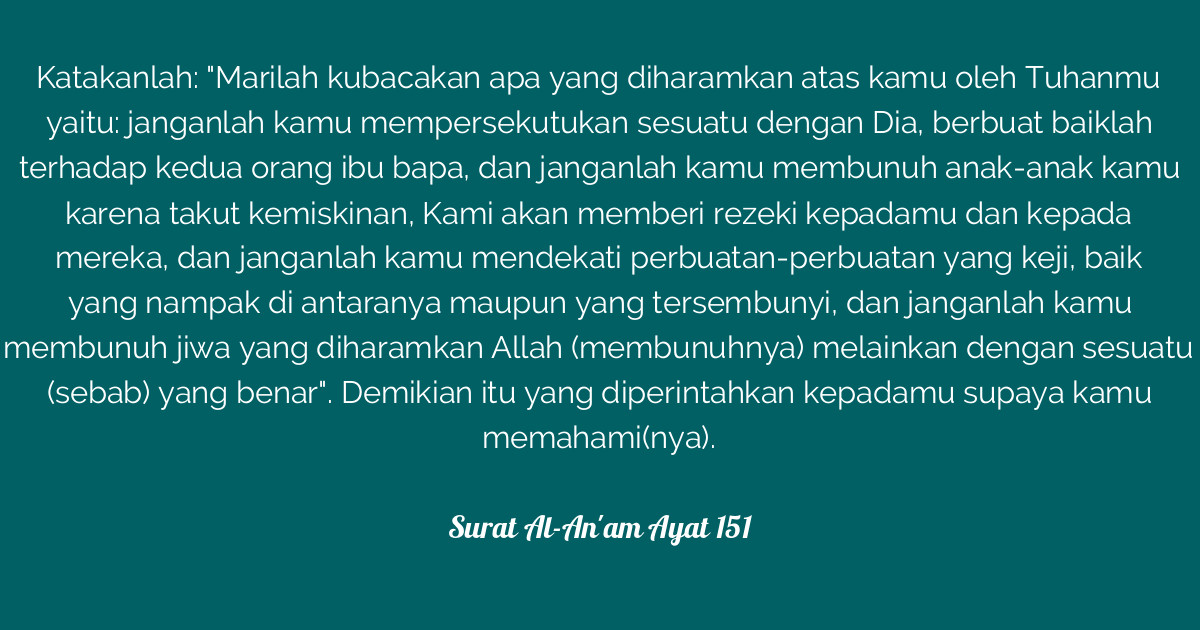 Surat AlAn'am Ayat 151