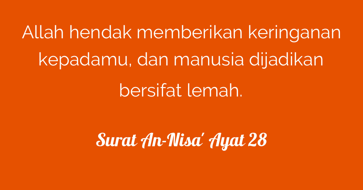 Surat AnNisa' Ayat 28