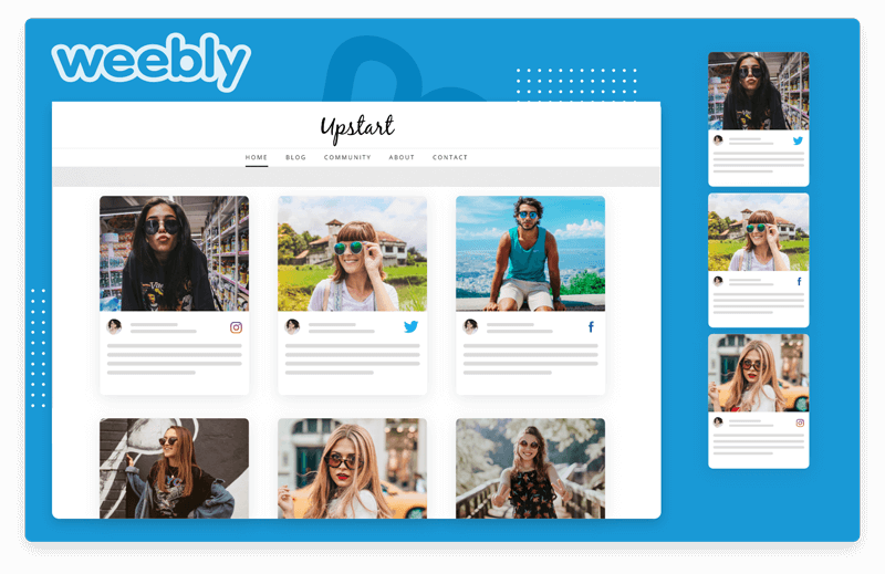 Social Media Widget App For Weebly site Tagembed