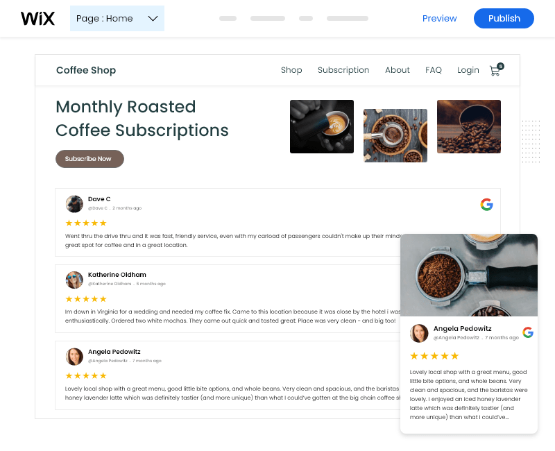 Best & Responsive Google Reviews Widget To Wix site Free