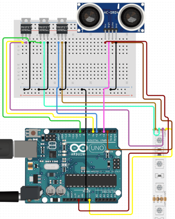 Arduino LED Strip + Ultrasonic Sensor TAGENIGMA LLC