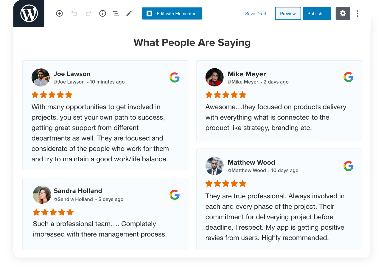 Embed Google Reviews Widget on Wordpress Website Taggbox
