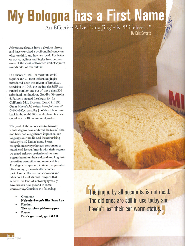 Tagline Guru My Bologna Has a First Name An Advertising Jingle is