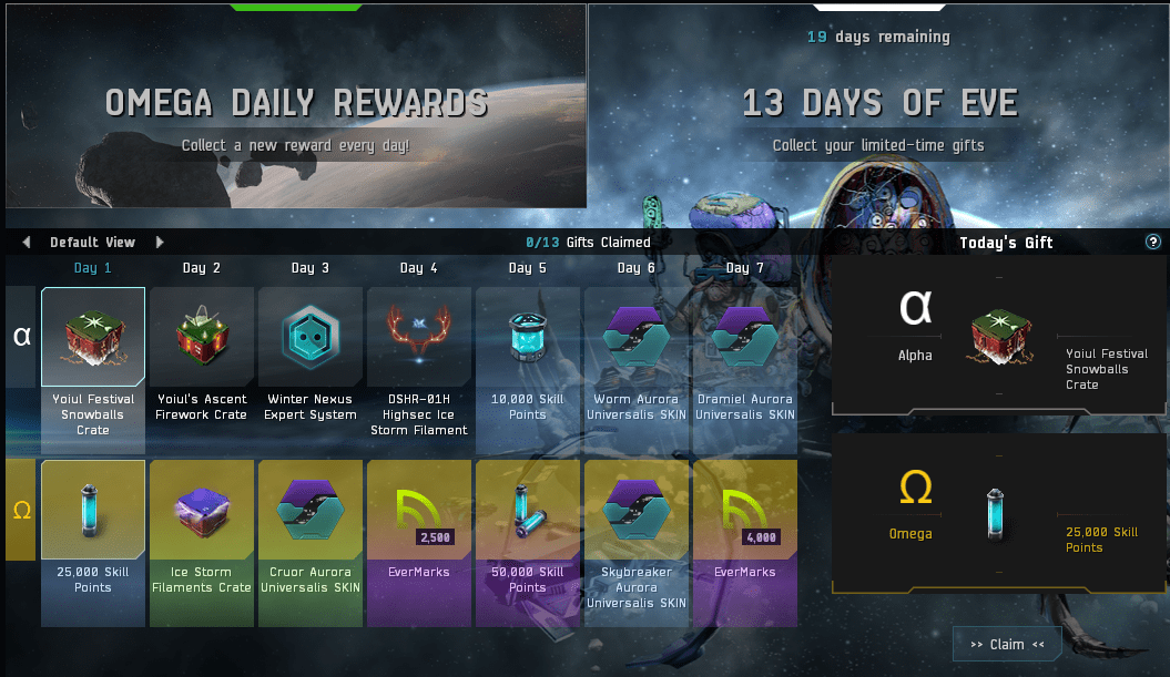 Friday Bullet Points About EVE Online as Winter Nexus Events Return for