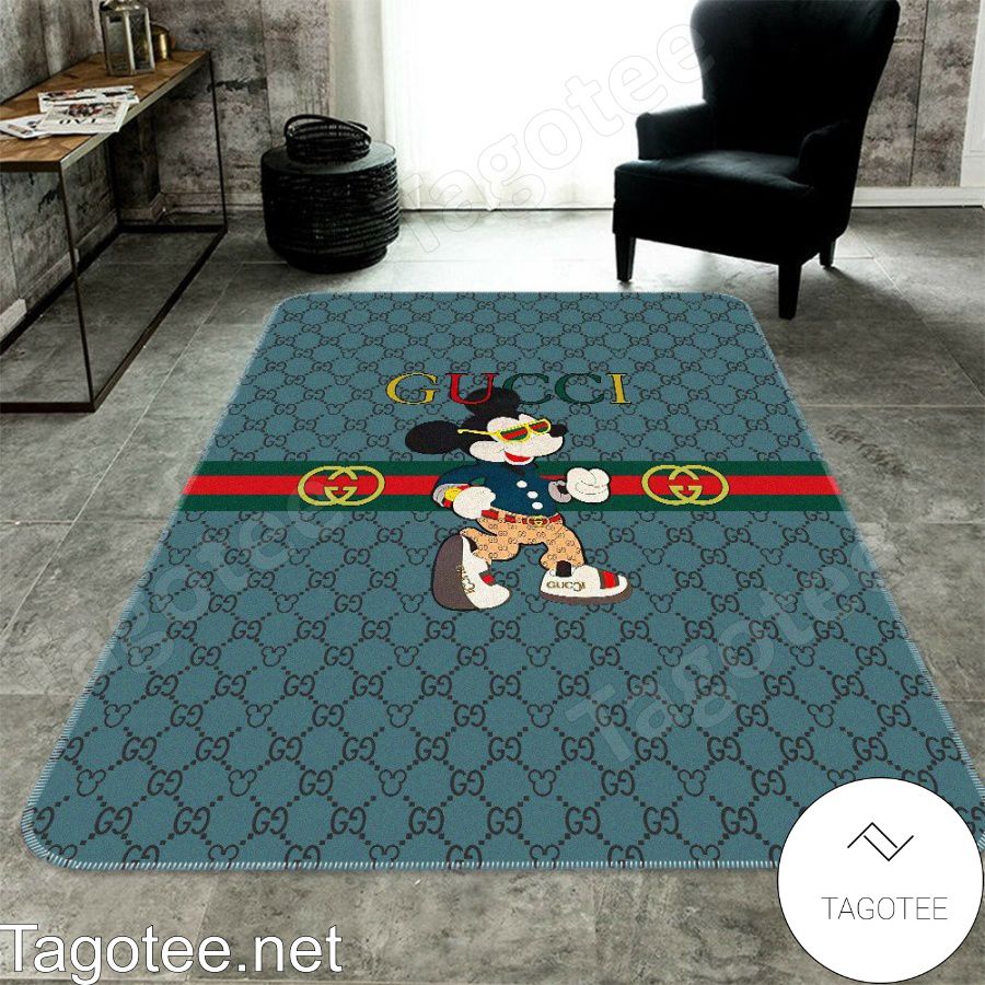 Gucci Mickey Mouse Monogram Green Rug Tagotee