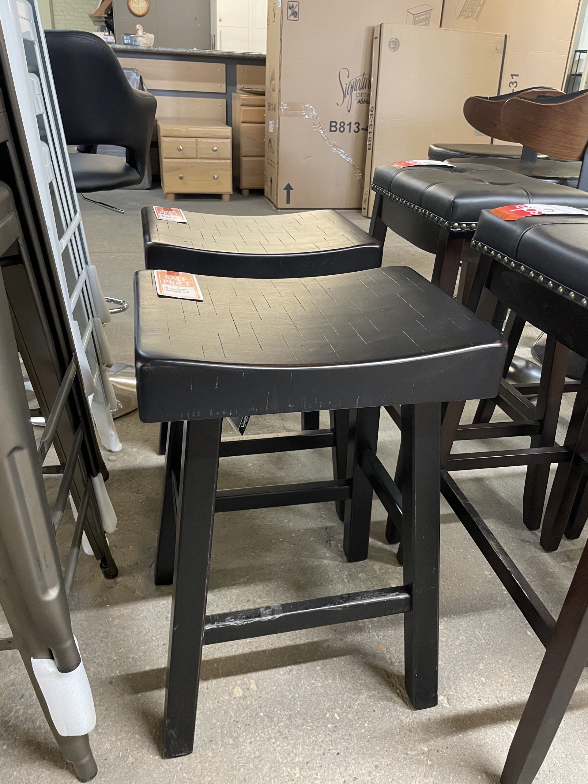 Black Wood Stool Bar, Bar Stools, Furniture TAG Warehouse