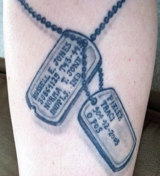 40 Lovely Dog tag tattoos and their Significance