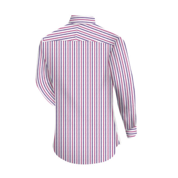 Blue and purple stripes on white fancy shirt Tailors of America