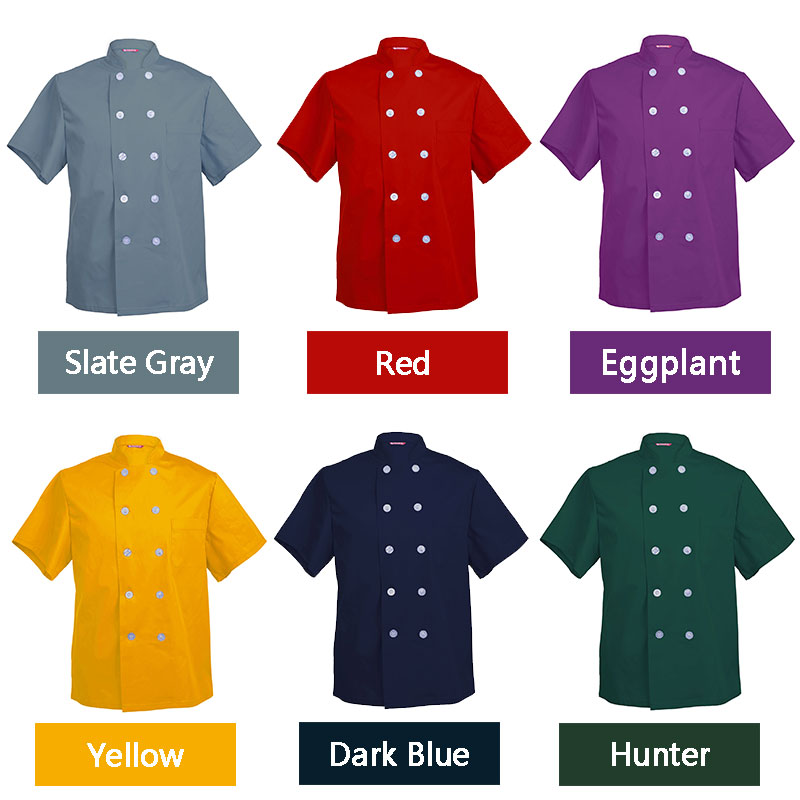 Men’s Chef Coat Short Sleeve Chef Shirt Tailor's Uniform