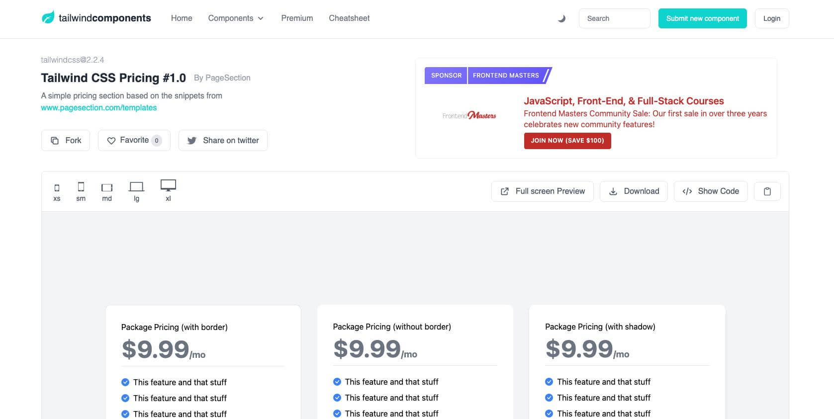 Tailwind Css Pricing Component TailTemplate