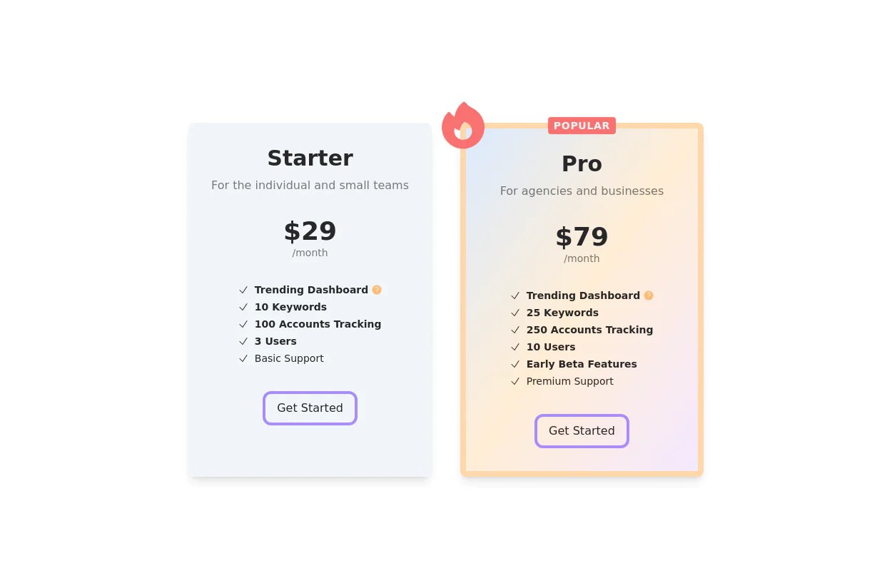64+ Free Pricing (cards,tables and pages) examples in Tailwind CSS