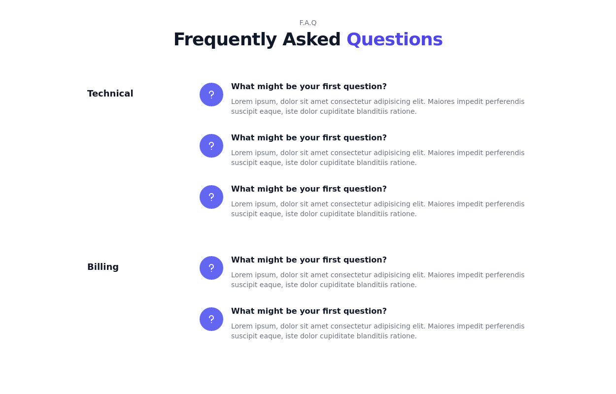 FAQ page Tailwind CSS Example