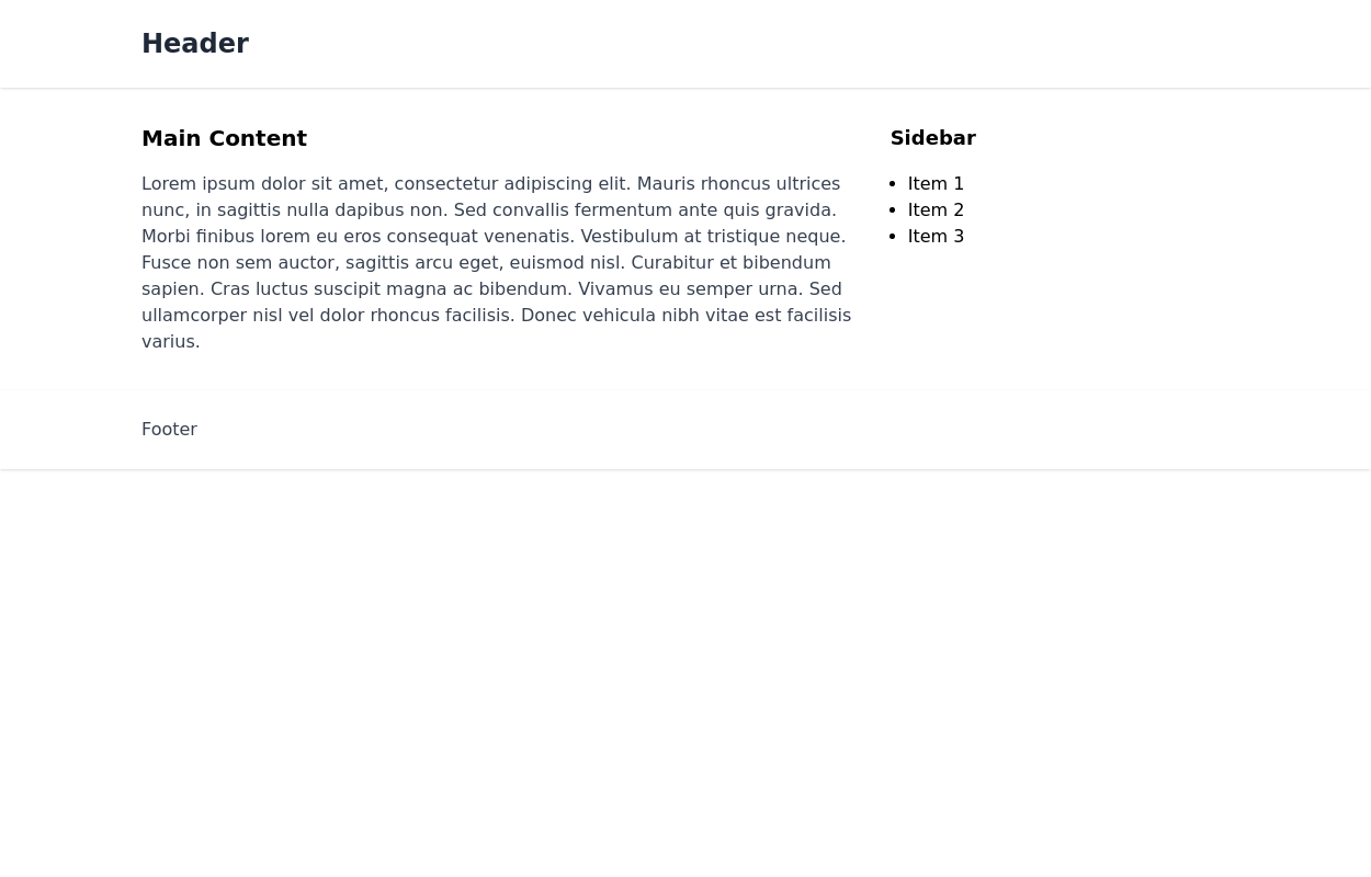 simple responsive blog layout with sidebar Tailwind CSS Example