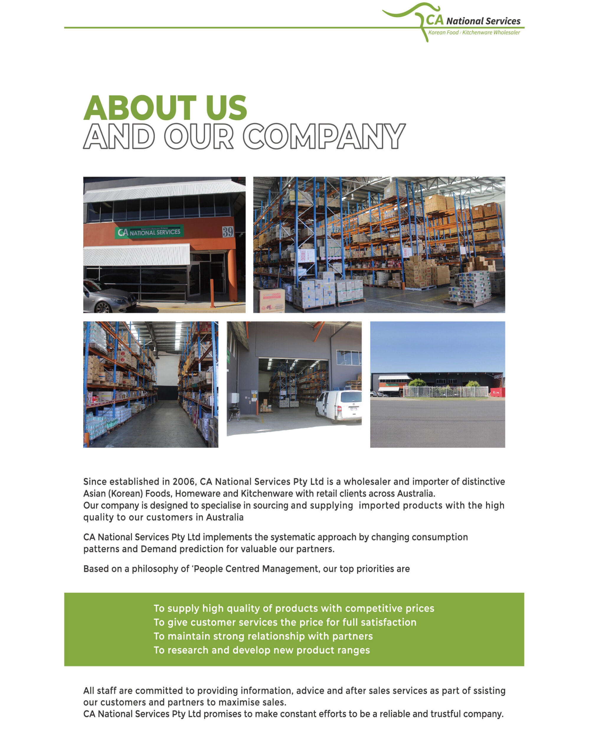 CA National Services Pty Ltd Taiwan Rice