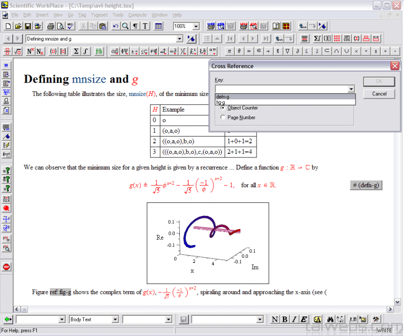 Scientific WorkPlace 6.0.29 Griff, Sortieren, text Mathematik