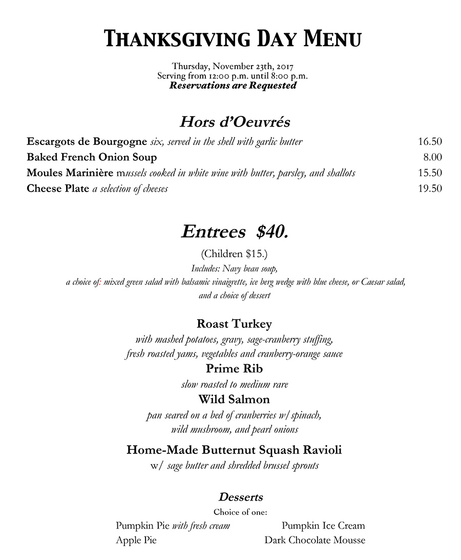 Specials Taix French Restaurant Los Angeles, Echo Park, Silverlake