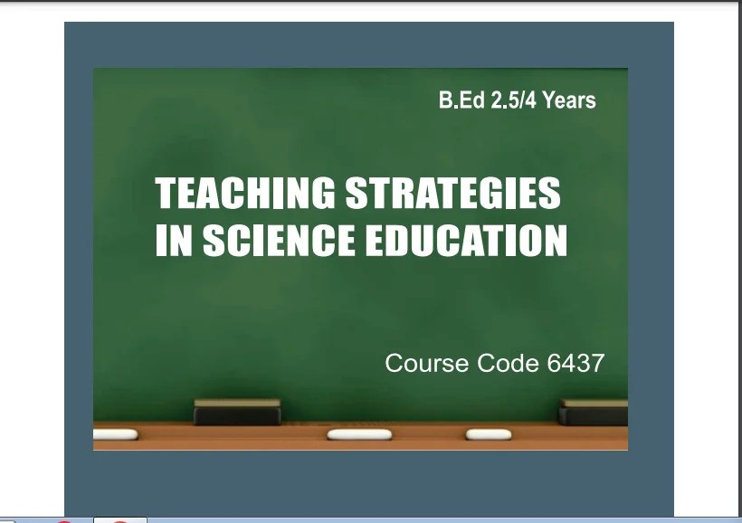 6437/TEACHING STRATEGIES IN SCIENCE EDUCATION AIOU B.ED Book Download