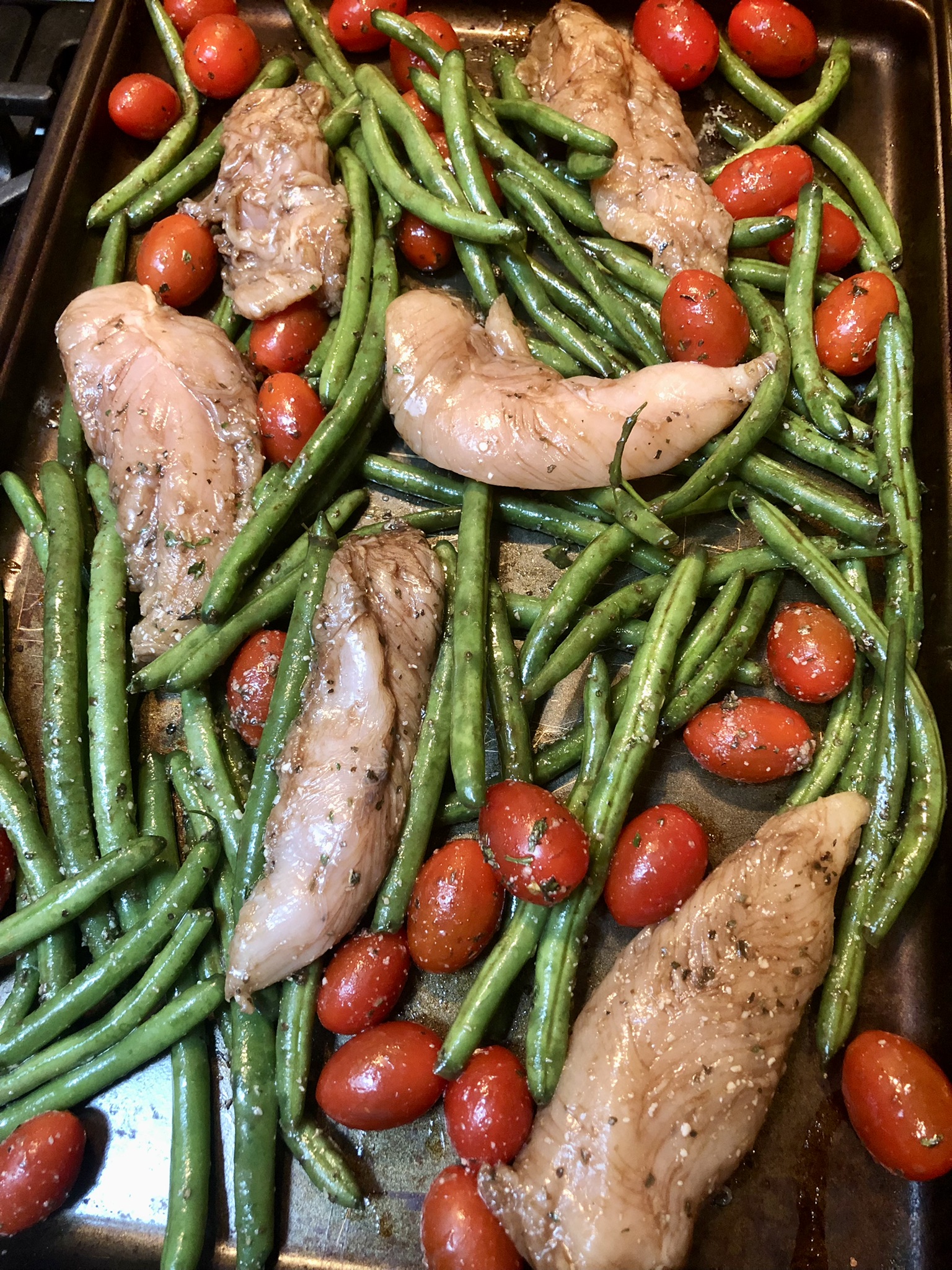 Sheet Pan Balsamic Chicken with Green Beans and Tomatoes Take It From