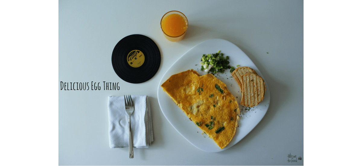 Egg thing with Mozzarella and spring onions – and it's delicious