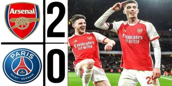 Arsenal Tampilkan Permainan Gemilang Dua Gol Tanpa Balas Melawan PSG