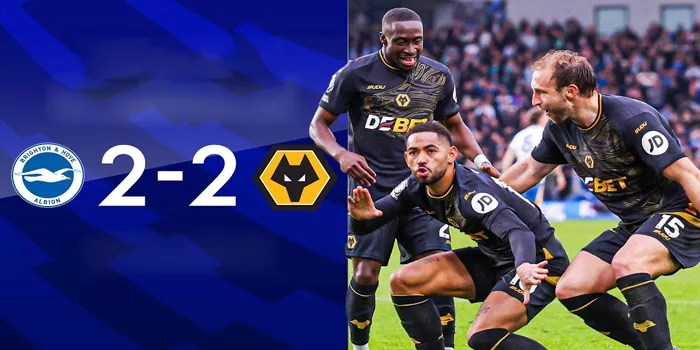 Brighton Gagal Menang di Kandang Sendiri Melawan Wolves