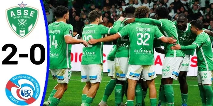 Pertandingan Penuh Aksi, St Etienne Tundukkan Strasbourg dengan Skor 2-0