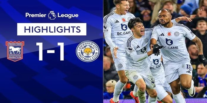 Pertandingan Ketat, Ipswich vs Leicester Berakhir Imbang 1-1