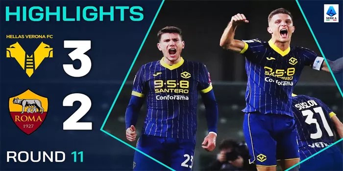 Liga Italia – Hasil Pertandingan Verona 3-2 AS Roma, 04 November 2024