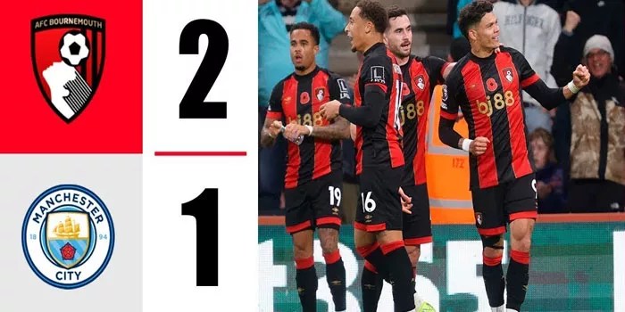 Bournemouth Menang 2-1 Atas Man City, Ciptakan Sejarah Baru
