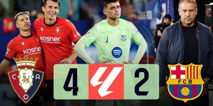 Hasil Osasuna vs Barcelona – Skor 4-2