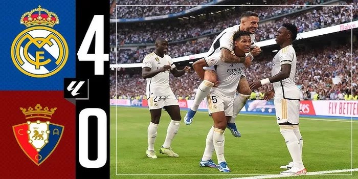 Mencoba Bangkit, Madrid Sukses Raih Kemenangan 4-0 Atas Osasuna