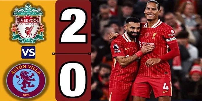 Liga Inggris – Hasil Liverpool 2-0 Aston Villa, 9 November 2024