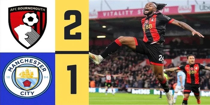 Bournemouth Kejutkan Man City 2-1, Kemenangan Dramatis di Vitality Stadium