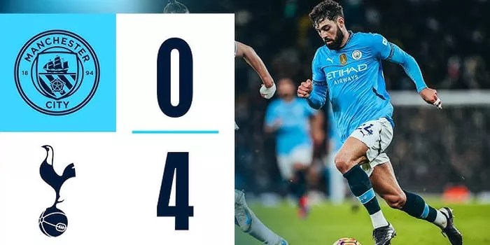 Manchester City Di Buat Tak Berdaya Oleh Tottenham Dengan Skor  0-4