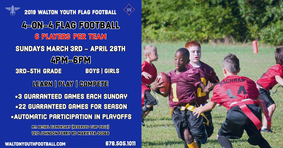 2019 WALTON YOUTH FLAG FOOTBALL SPRING SEASON REGISTRATION TAKEOFF