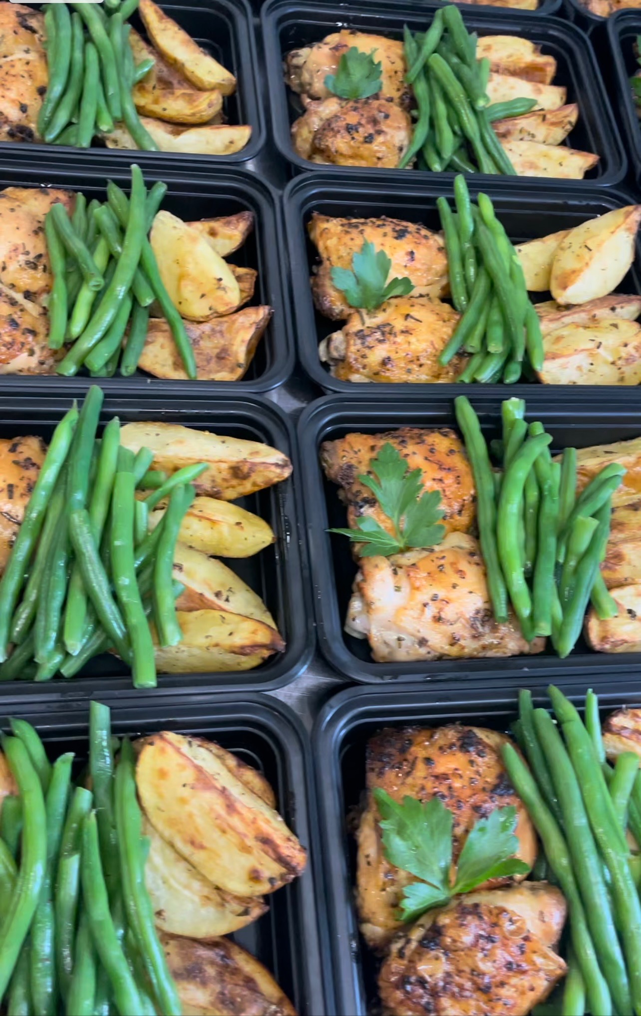 Lemon Garlic Rosemary Crispy Chicken, Oven Roasted Potato Wedges