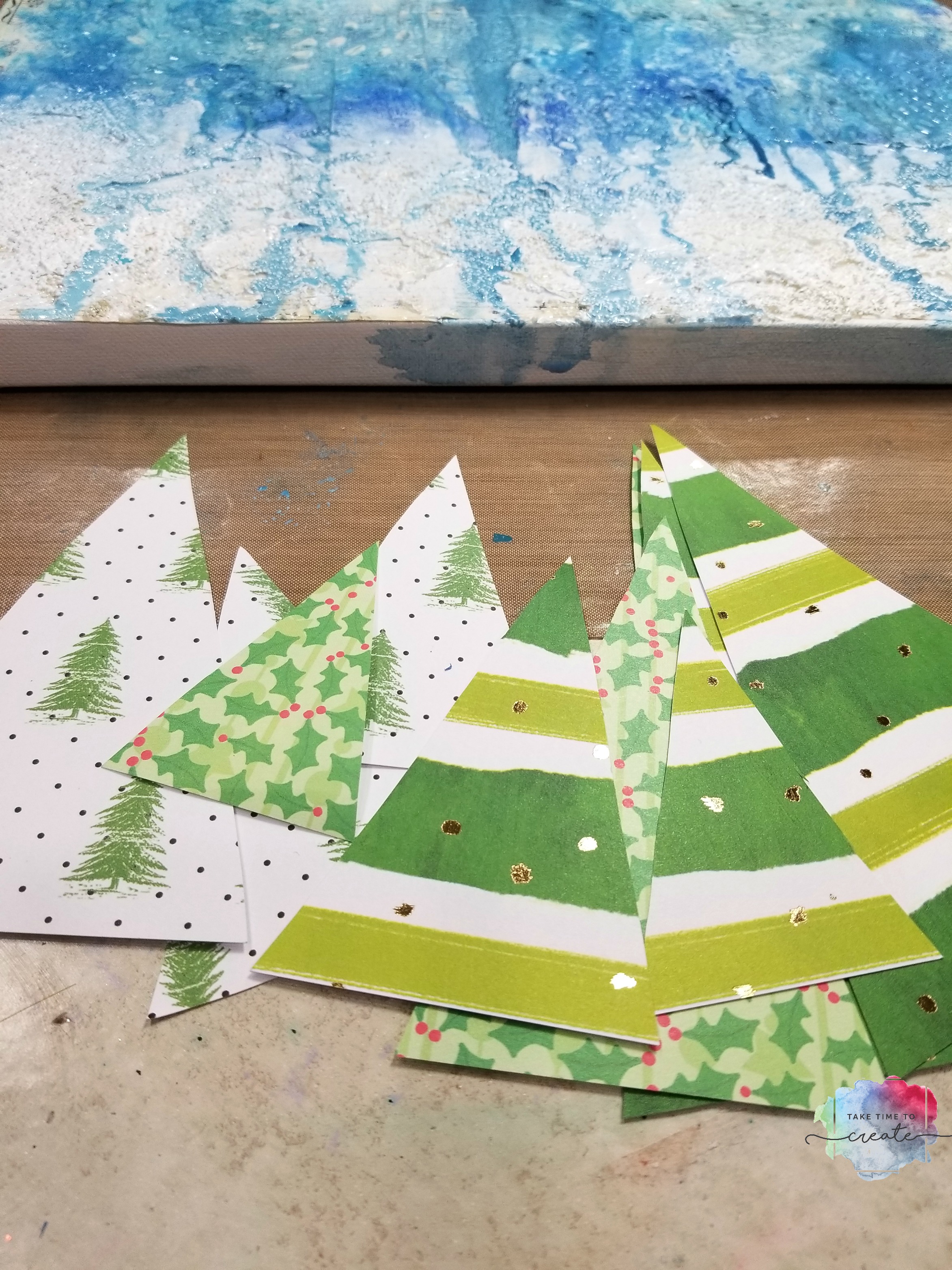 Christmas Tree Mixed Media Canvas Take Time To Create
