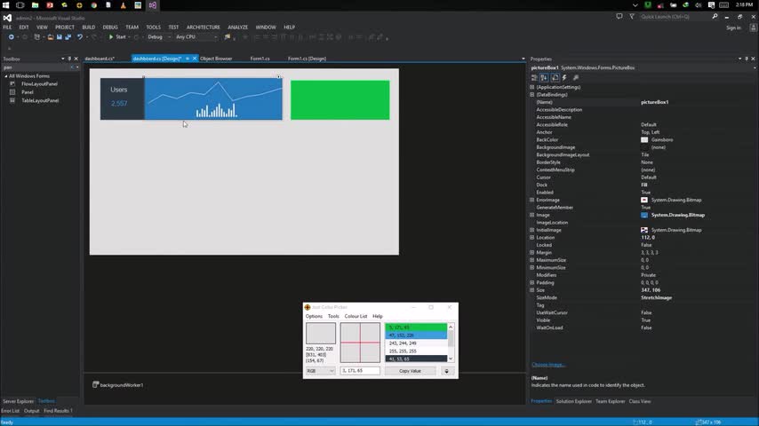 تخته سفید C, Modern Flat UI Dashboard Windows Form