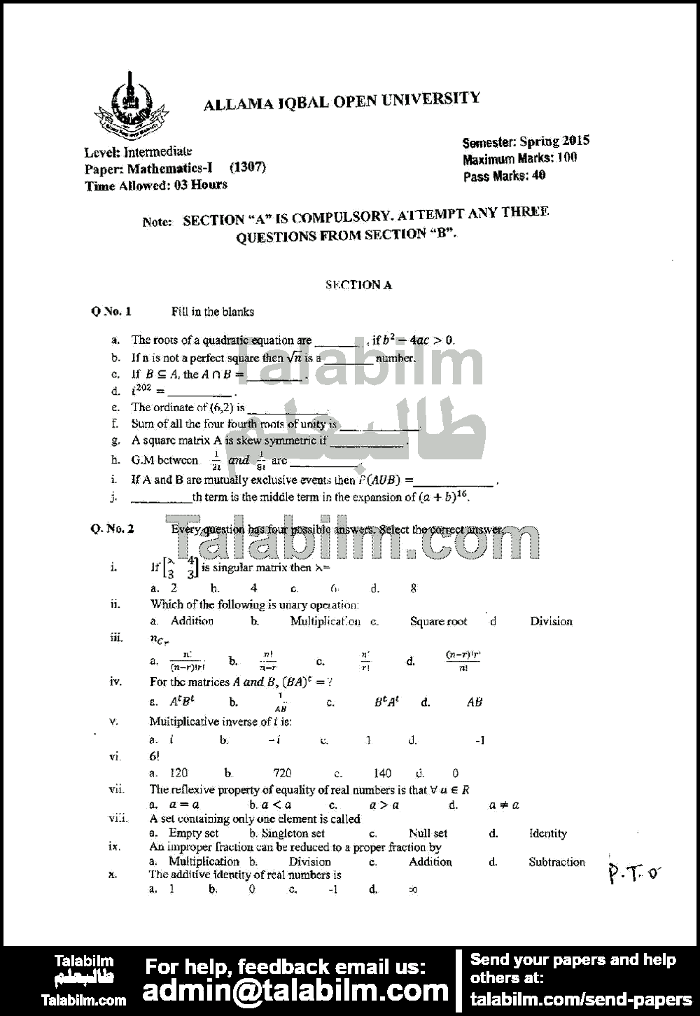 Past Papers Largest Collection Of Exam Material