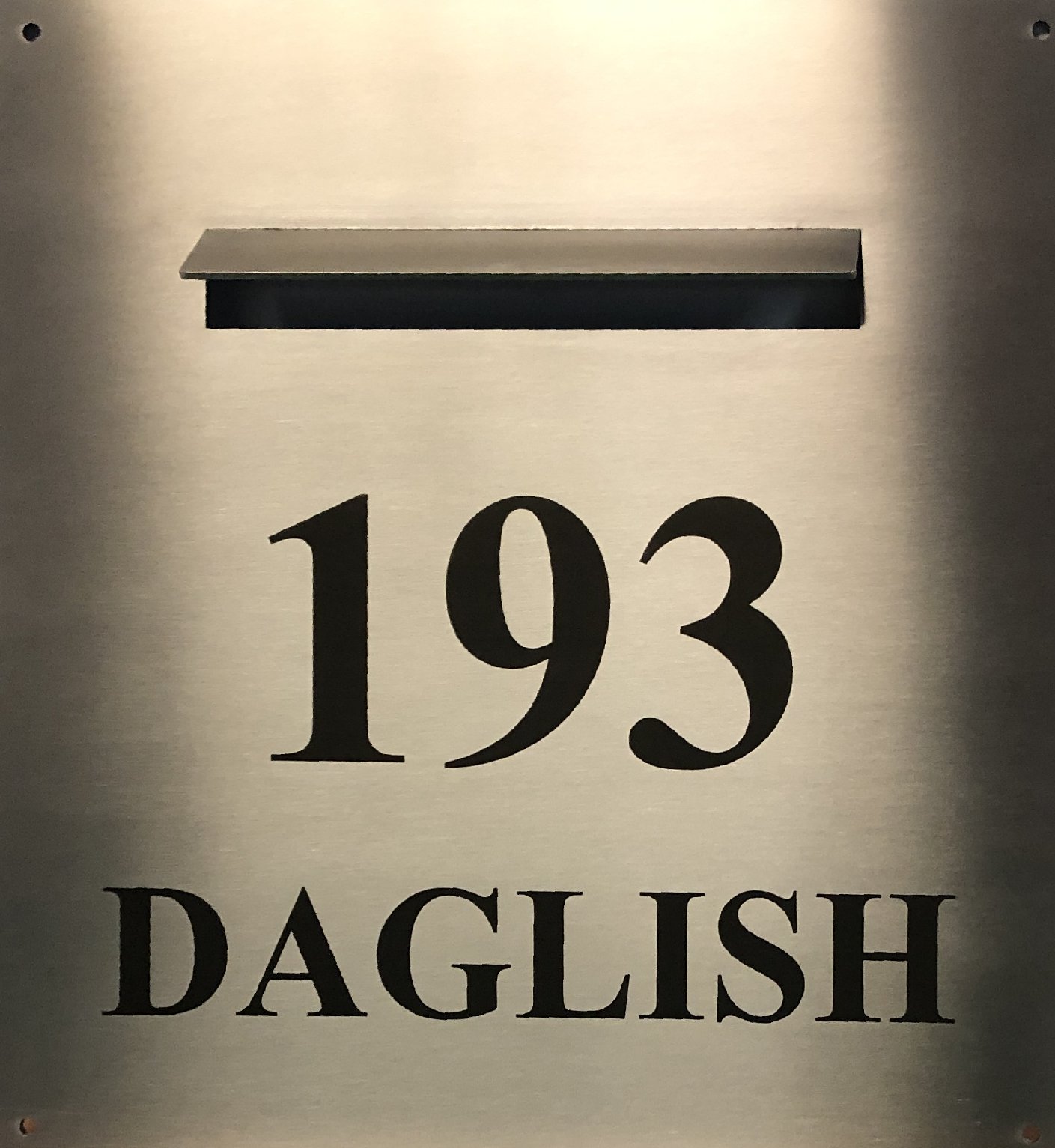 Laser Etched Letterbox Signs Marine Grade Stainless Steel