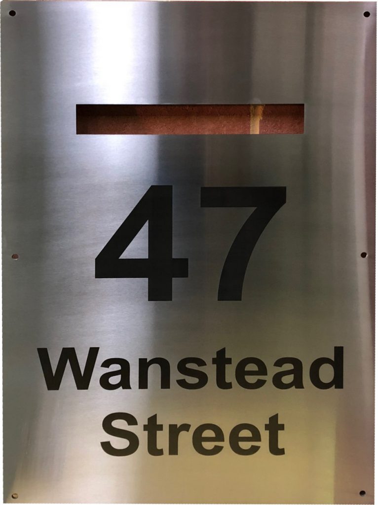 Laser Etched Letterbox Signs Marine Grade Stainless Steel