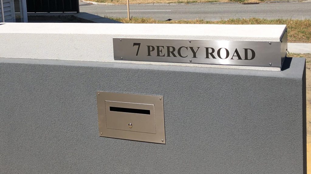 Laser Etched Letterbox Signs Marine Grade Stainless Steel