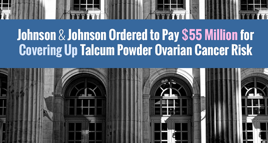 Johnson & Johnson Ordered to Pay 55 Million for Covering Up Talcum