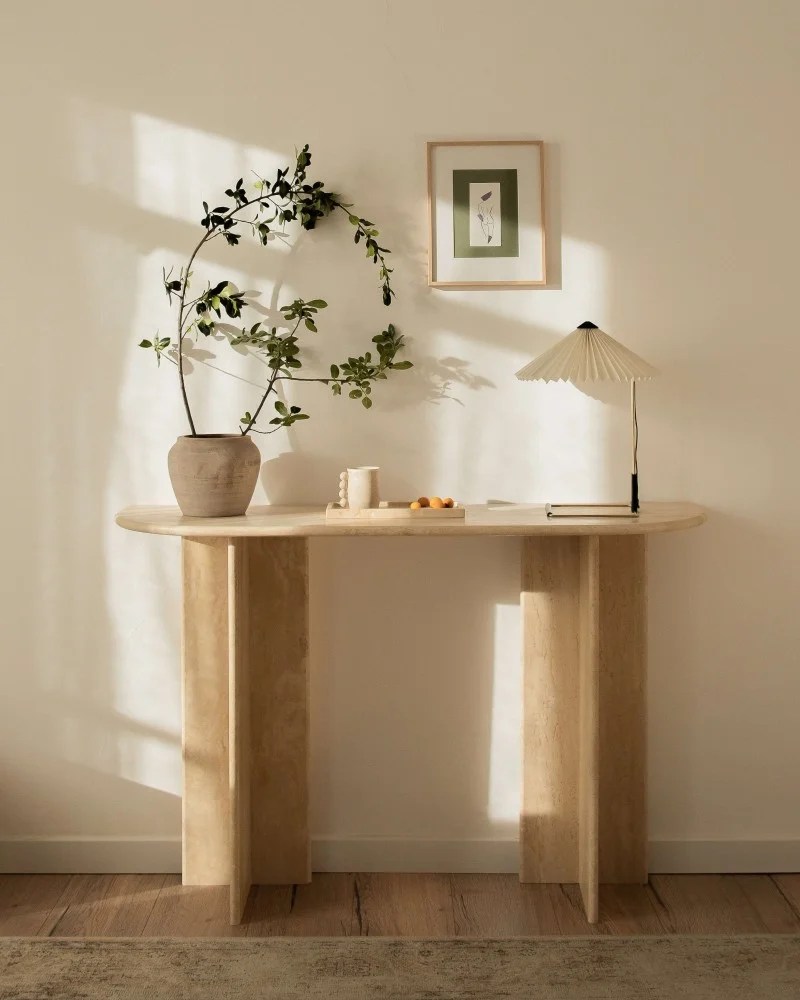 Console en Travertin Beige Modèle Constance TALKA