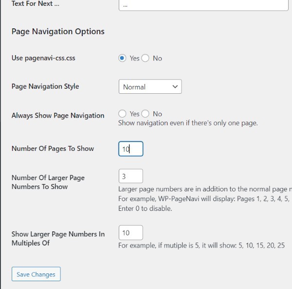 WordPress Pagination With Numbers