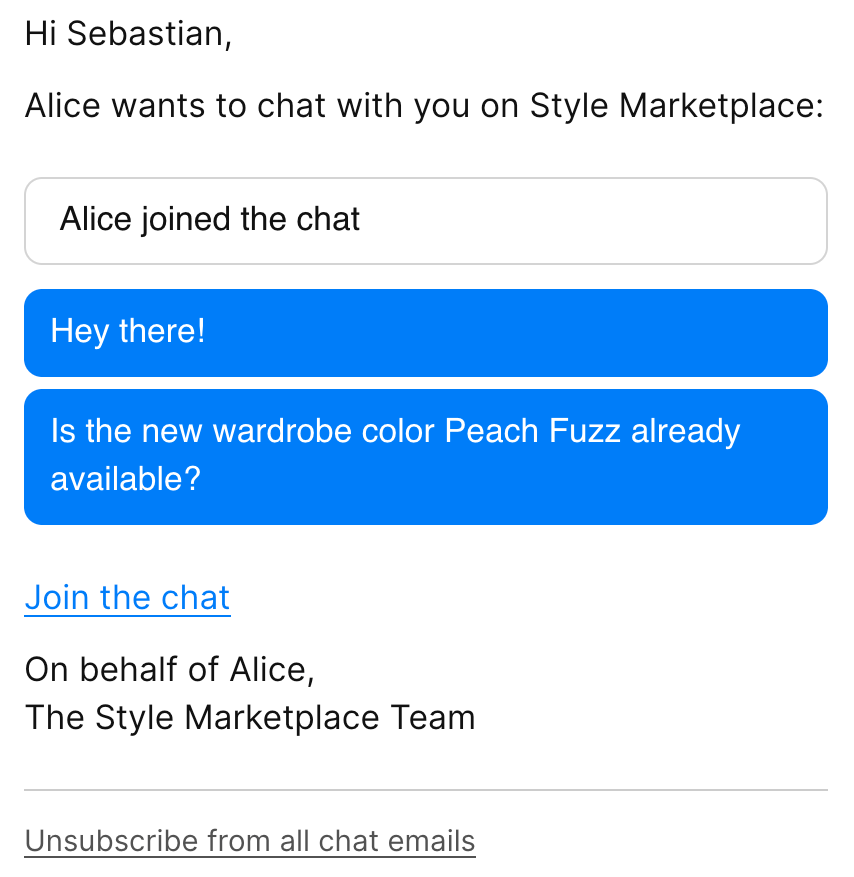 Email notifications TalkJS Documentation