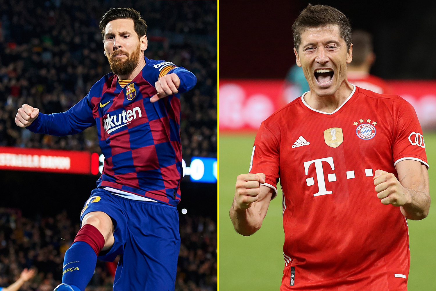 Robert Lewandowski vs Lionel Messi Bayern Munich and Barcelona
