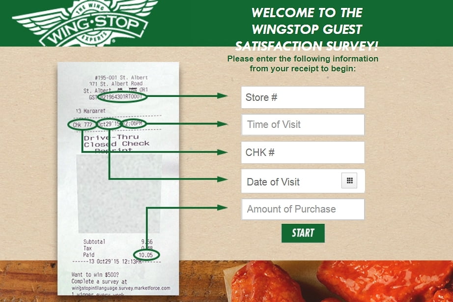 Take My Wingstop Survey 2022 Win 50
