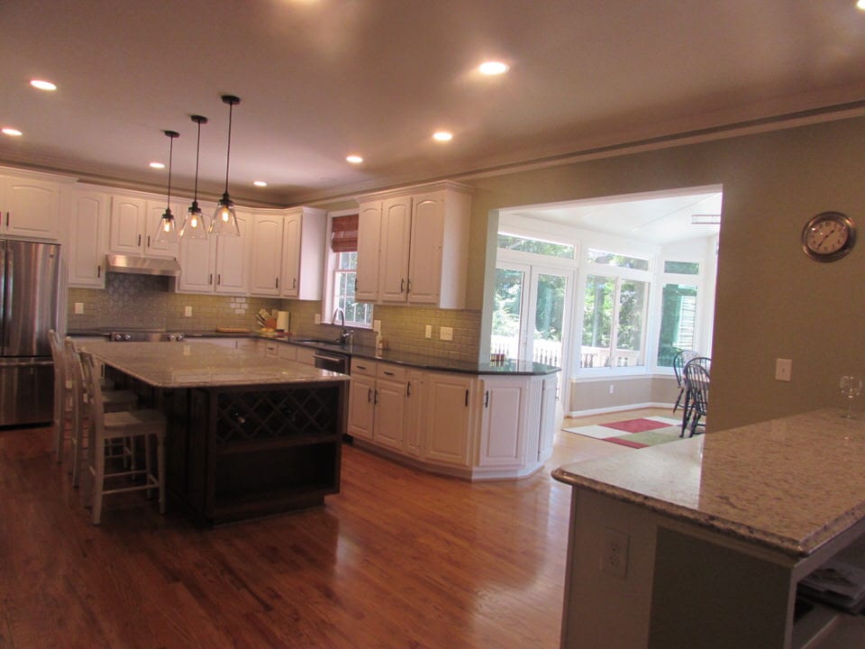 Kitchen remodel in Frederick with green painted walls Talon Construction