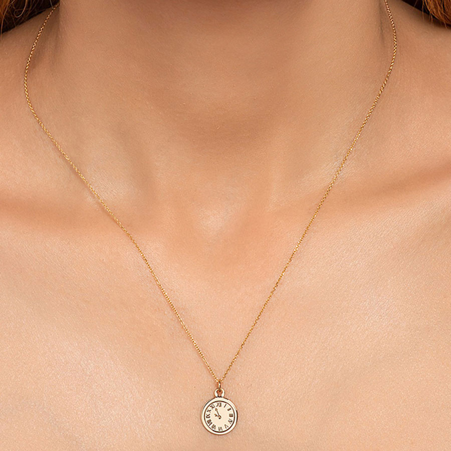 Clock Pendant in Solid Gold Talu RocknGold